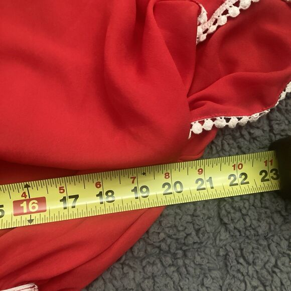 Forever 21 Poncho Top MEDIUM Crochet Pom Pom Dolman Boho Festival Resort - Picture 7 of 8